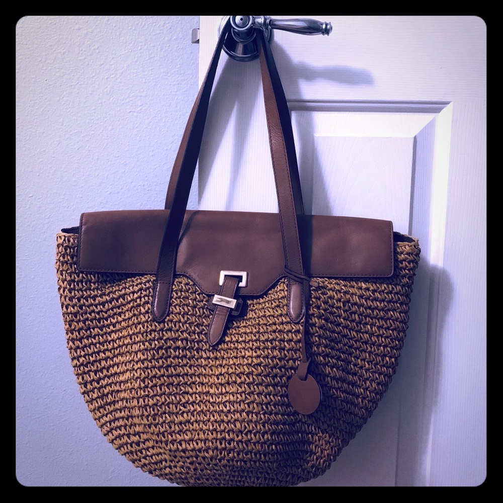 Michael Kors Naomi Straw/Leather large handbag
